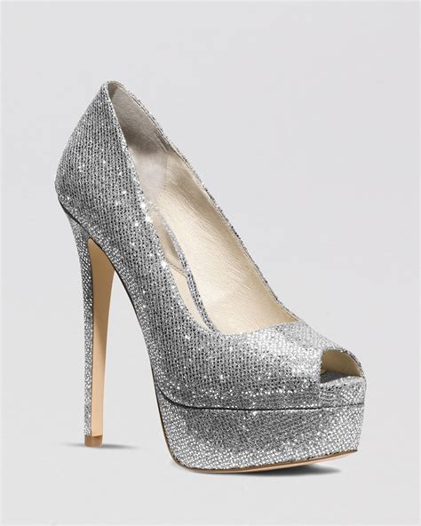 michael kors silver high heels|michael kors heels platform.